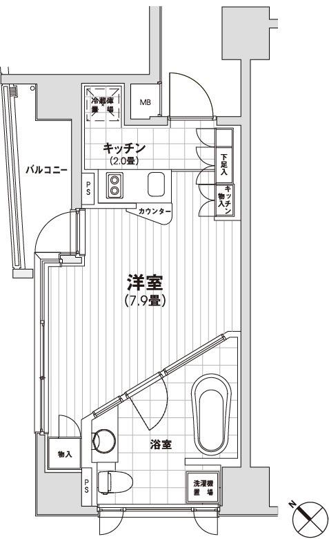 カスタリア銀座 7階階 間取り