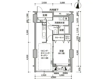 東雲キャナルコートCODAN11号棟(1LDK/8階)の間取り写真