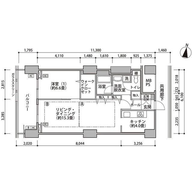 東雲キャナルコートCODAN16号棟(1LDK/3階)の間取り写真