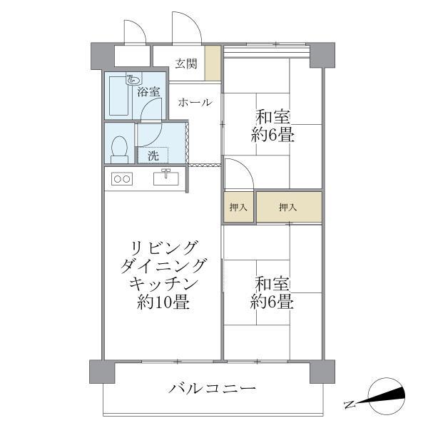 シャルムKカーサ(2LDK/5階)の間取り写真
