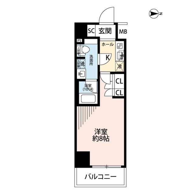 プレール・ドゥーク森下Ⅲ(1K/6階)の間取り写真