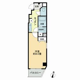 GRANDE菊川(1K/10階)の間取り写真