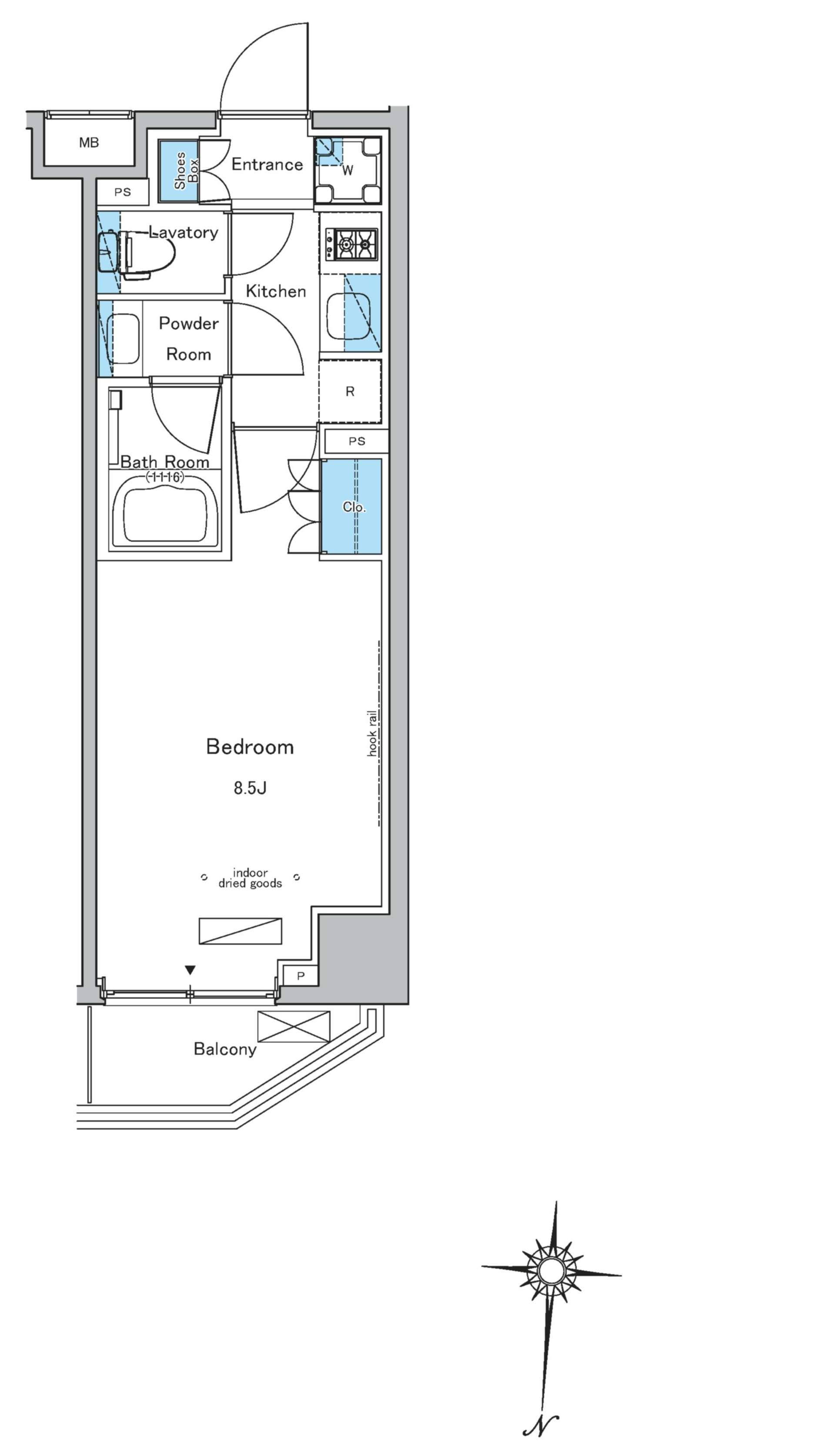 ウィルテラス森下四丁目(1K/6階)の間取り写真