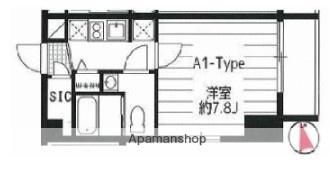 ドゥーエ西大島Ⅲ(1K/4階)の間取り写真