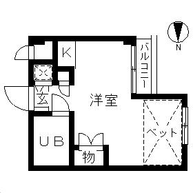 TOP・町屋第1(ワンルーム/3階)の間取り写真