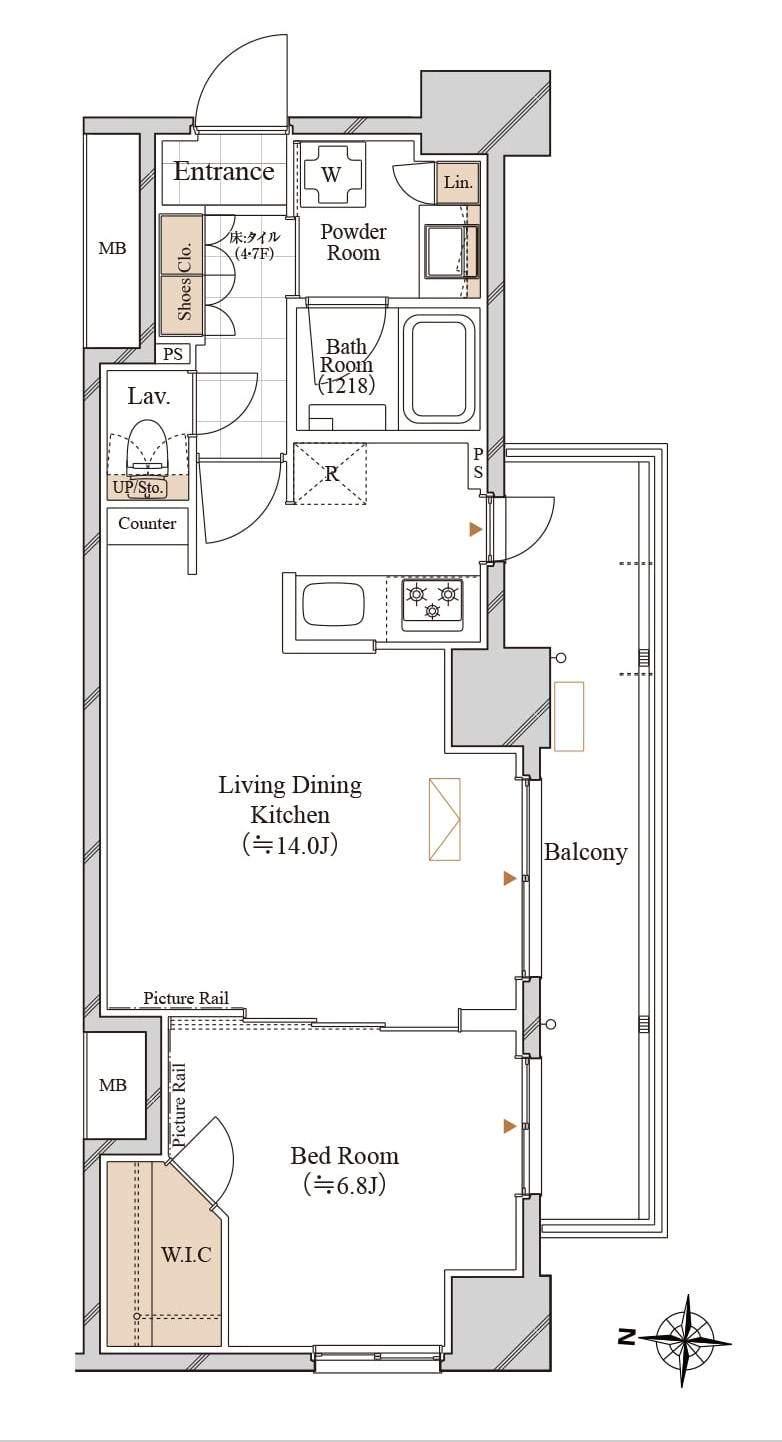 ブランシエスタ両国(1LDK/3階)の間取り写真