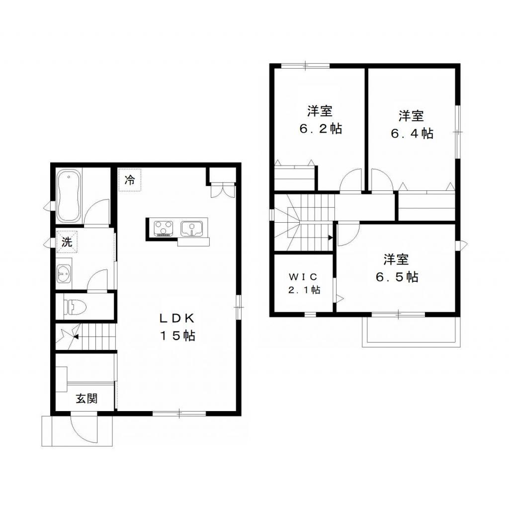 京成電鉄本線 京成八幡駅 徒歩13分 2階建 築5年(3LDK)の間取り写真