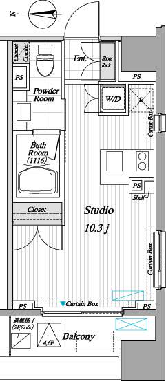 レジディア錦糸町Ⅱ(ワンルーム/5階)の間取り写真