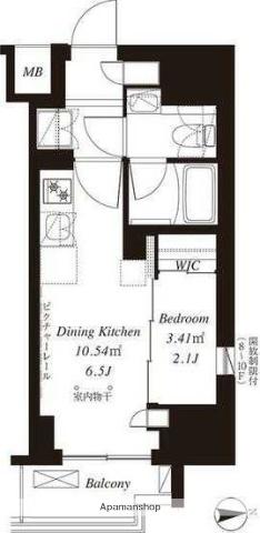 フレンシア浅草橋(1LDK/8階)の間取り写真