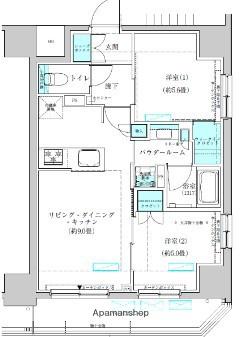 ヴィークブライト蔵前(2LDK/5階)の間取り写真