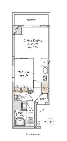 NIDO ASAKUSA(1LDK/6階)の間取り写真