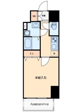 ライジングプレイス浅草ノース(1K/6階)の間取り写真
