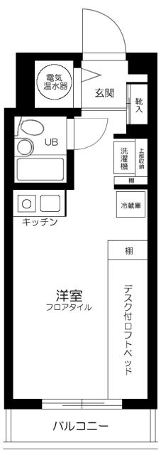 ロイヤルレゾン(ワンルーム/3階)の間取り写真