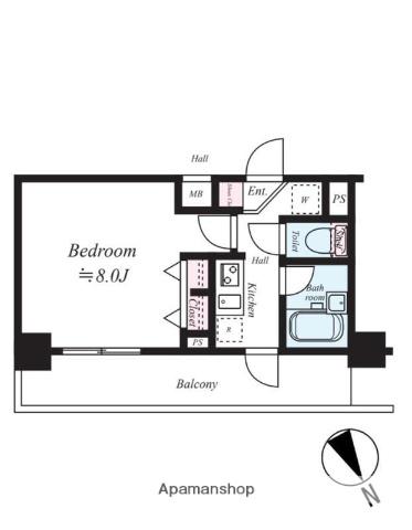 サンスタレ西浅草(1K/10階)の間取り写真