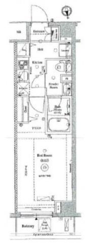 AXAS門前仲町レジデンス(1K/4階)の間取り写真