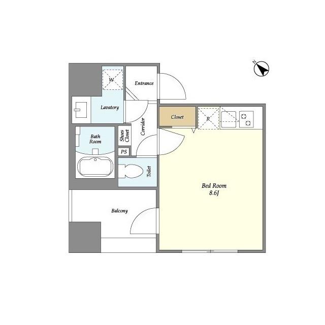 ユニデン八丁堀レジデンス(ワンルーム/5階)の間取り写真