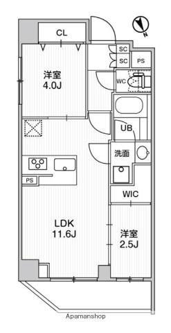 ステージファースト浅草橋Ⅳ(2LDK/2階)の間取り写真
