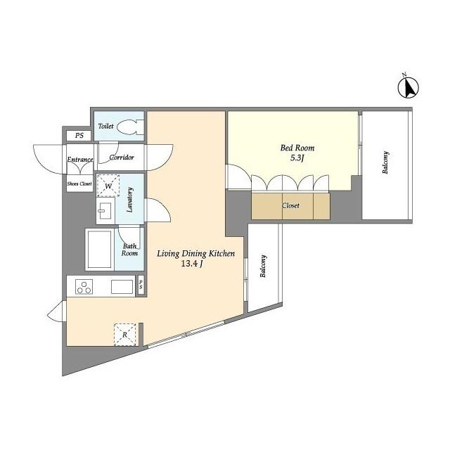 オープンブルーム綾瀬(1LDK/3階)の間取り写真