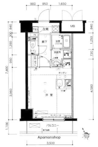 フォルティス水天宮前(ワンルーム/1階)の間取り写真