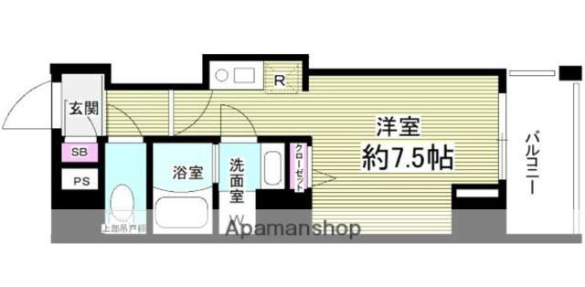 GLANZ門前仲町(1K/6階)の間取り写真