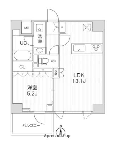 ALTERNA押上(1LDK/2階)の間取り写真