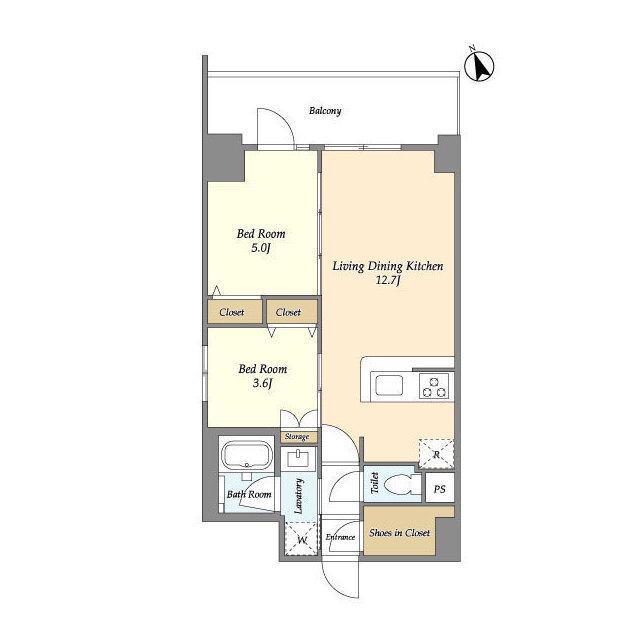 ドゥーエ南砂町(2LDK/9階)の間取り写真