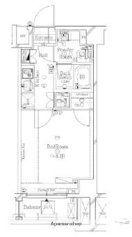 ガリシア森下エストゥディオ(1K/6階)の間取り写真