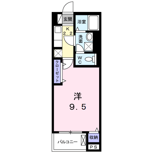 ACTY TATSUMI(1K/2階)の間取り写真