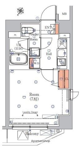 エストゥルースプラス押上(1K/5階)の間取り写真
