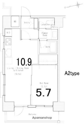 ソサエティ蔵前(1LDK/8階)の間取り写真