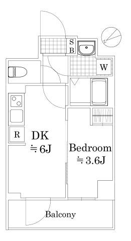 GENOVIA鐘ヶ淵(1DK/7階)の間取り写真