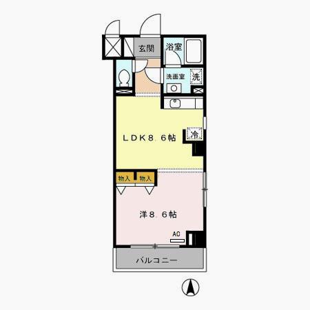 シャンティオン(1LDK/5階)の間取り写真