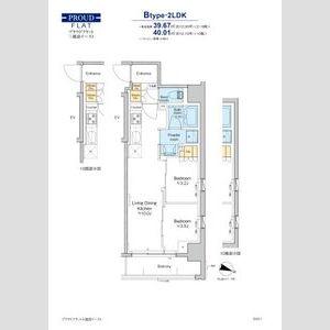 プラウドフラット三越前イースト(2LDK/10階)の間取り写真