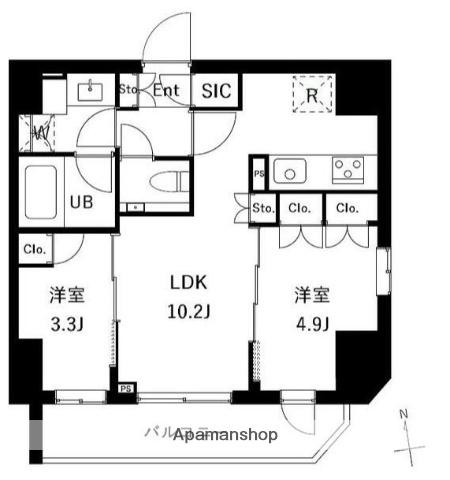 ES-GRANDE御徒町(2LDK/7階)の間取り写真