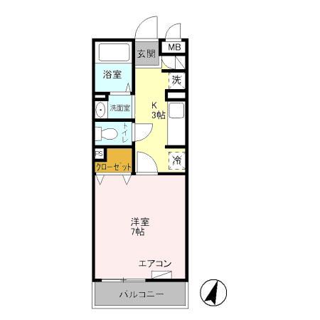 ボン リジエール(1K/2階)の間取り写真