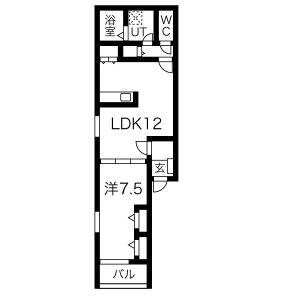 PREMIER(1LDK/3階)の間取り写真