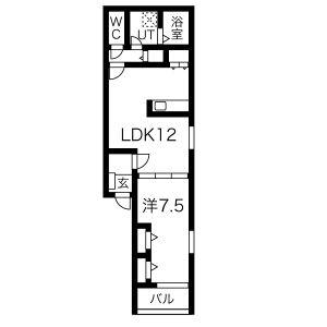 PREMIER(1LDK/3階)の間取り写真