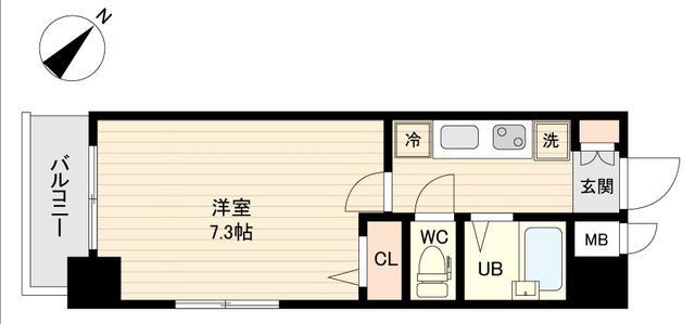 プライムアーバン行徳Ⅰ(1K/3階)の間取り写真