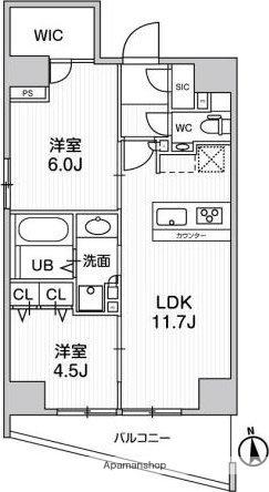 CREATIF秋葉原(2LDK/15階)の間取り写真