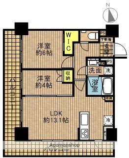 ピアース神楽坂テラス(2LDK/2階)の間取り写真