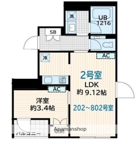 SKULD墨田緑(1LDK/6階)の間取り写真