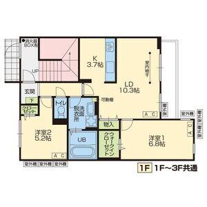 グラッド原木(2LDK/1階)の間取り写真