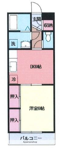 ハッピーハイツみなと(1DK/1階)の間取り写真