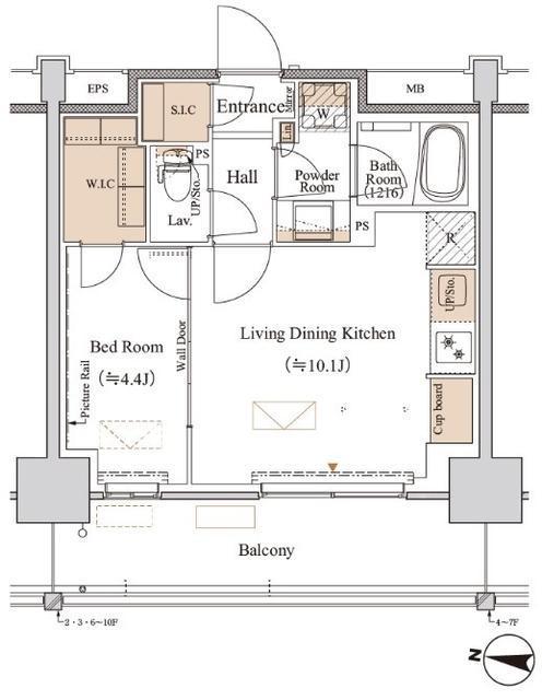 ブランシエスタ木場(1LDK/7階)の間取り写真
