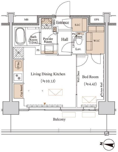 ブランシエスタ木場(1LDK/11階)の間取り写真