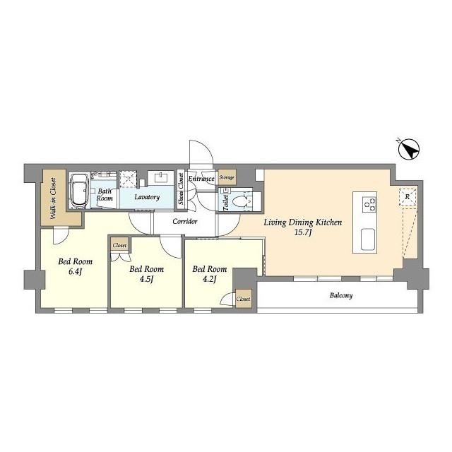 グランカーサ瑞江(3LDK/6階)の間取り写真