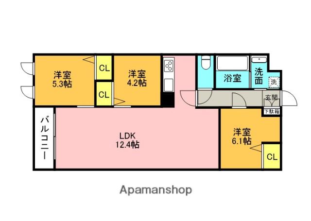 THE BELUGA 世田谷 RESIDENCE(2SLDK/2階)の間取り写真