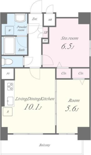 カサ・フェリーチェ(1SLDK/8階)の間取り写真