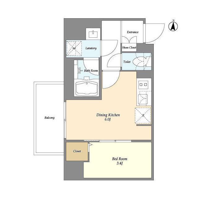 グランカーサ菊川(1DK/7階)の間取り写真
