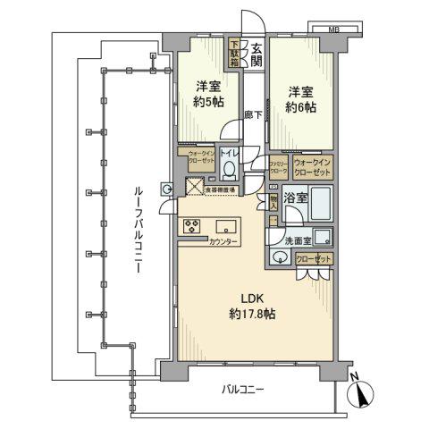 サンクレイドル浦安Ⅲ(2LDK/8階)の間取り写真